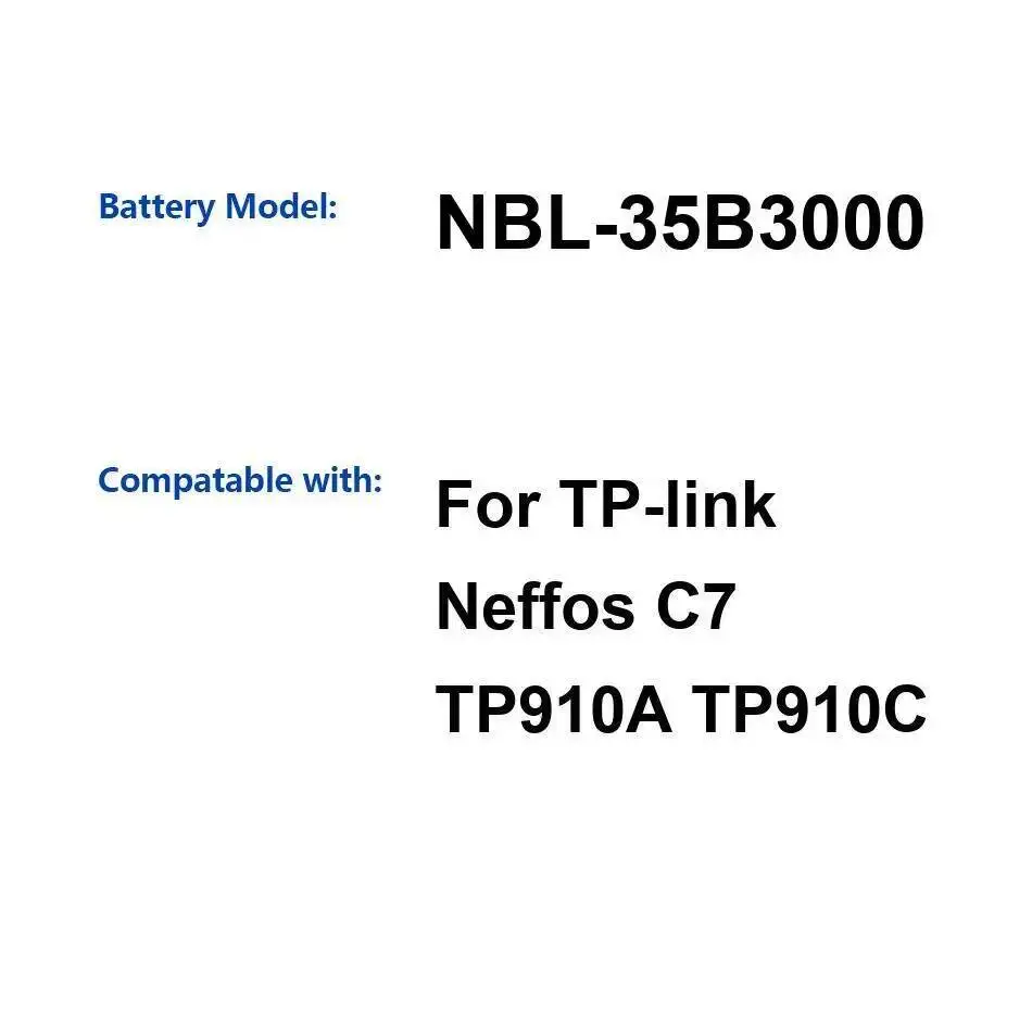

Long Lasting For TP-Link Neffos C7 TP910A TP910C Mobile Phone Battery Nbl-35B3000 3000Mah High-Capacity