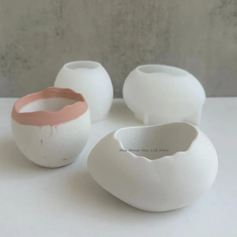 Eivormige bloempot siliconen mal eierschaal kaars beker kaars pot schimmel vetplant bloempot beton cement gips mal