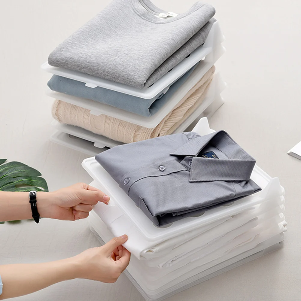 

Clothes Fold Board Organizer Plastic Closet Drawer Storage For T-Shirts Pants Shirts Sleeve Clothing Divider Stackable