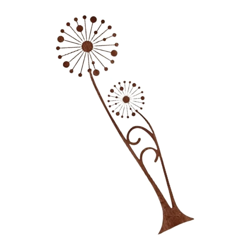 Iron Art Dandelions Ground Stake For Garden Decoration Outdoor Yard Landscape