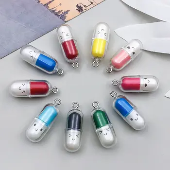 隨機10個樹脂藥丸吊飾套裝,可用於製作DIY鑰匙圈、耳環、手鍊、項鍊等飾品 8 最佳銷售 藥丸護符 - №3