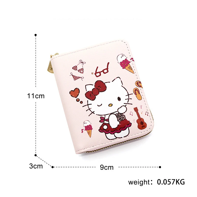 Bambini Kawaii Cartoon Hello Kitty portamonete simpatico cartone animato pieghevole borsa in pelle PU ragazza Zero portafoglio regali Walle femminili