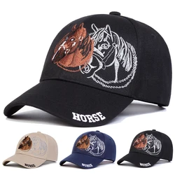 Unisex HORSE Embroidery Baseball Caps Spring Autumn Outdoor Adjustable Casual Hats Sunscreen Hat