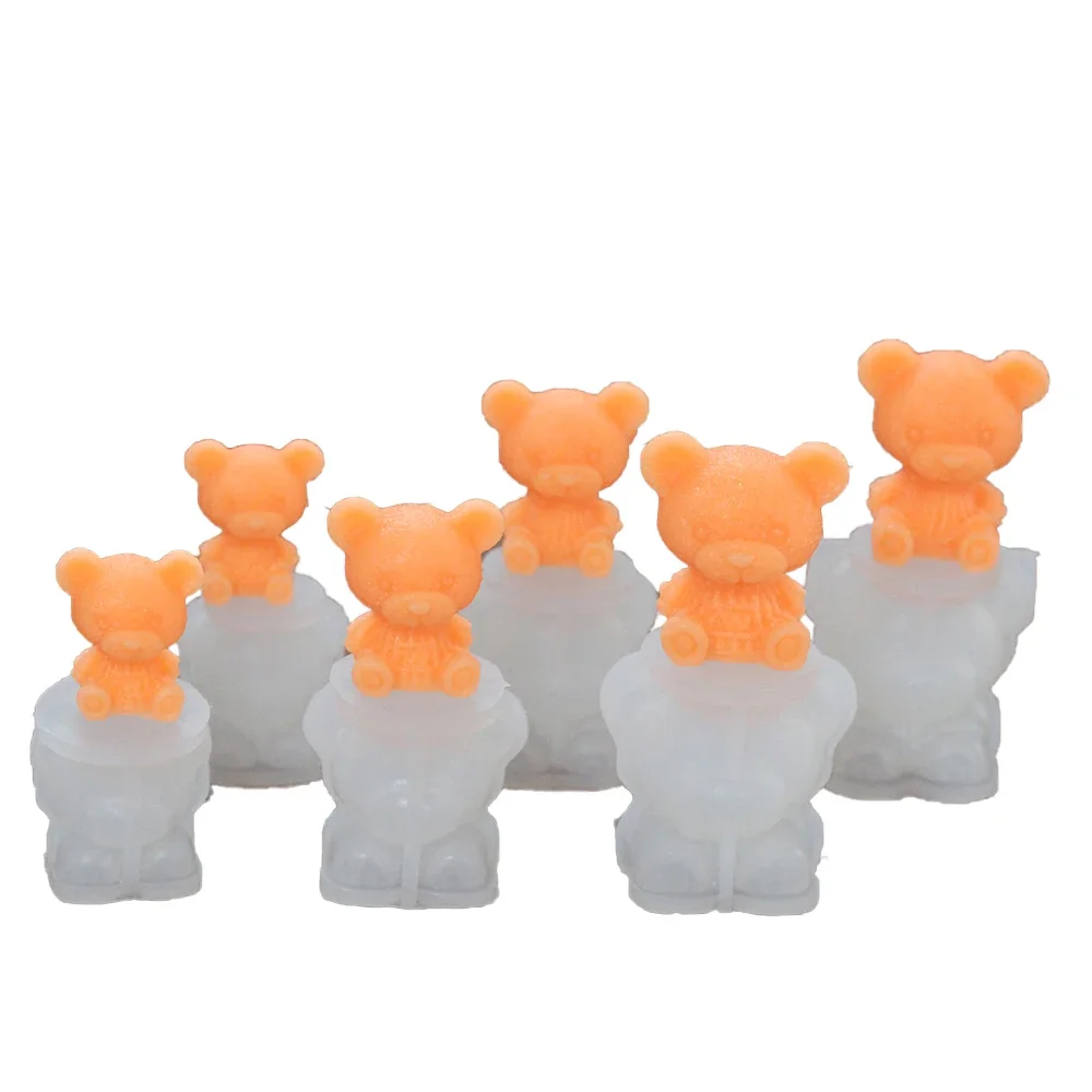 Ice Stereoscopic Silicone Molds 3D Teddy Bear Ice Cube Trays Mold Silicone cute Animal Mold Cube for Coffee Milk Tea chocolate