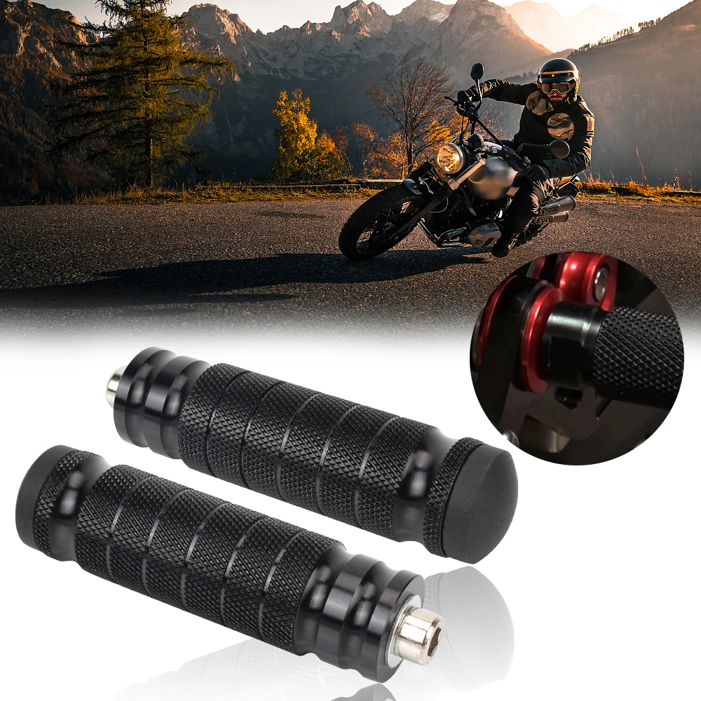 Motorrad Fußrastenanlage Fußstützen 2 stücke Fußrasten Motorrad Hinten Fußrasten Universal CNC Fußstützen Gewinde Hinten Set Pedale