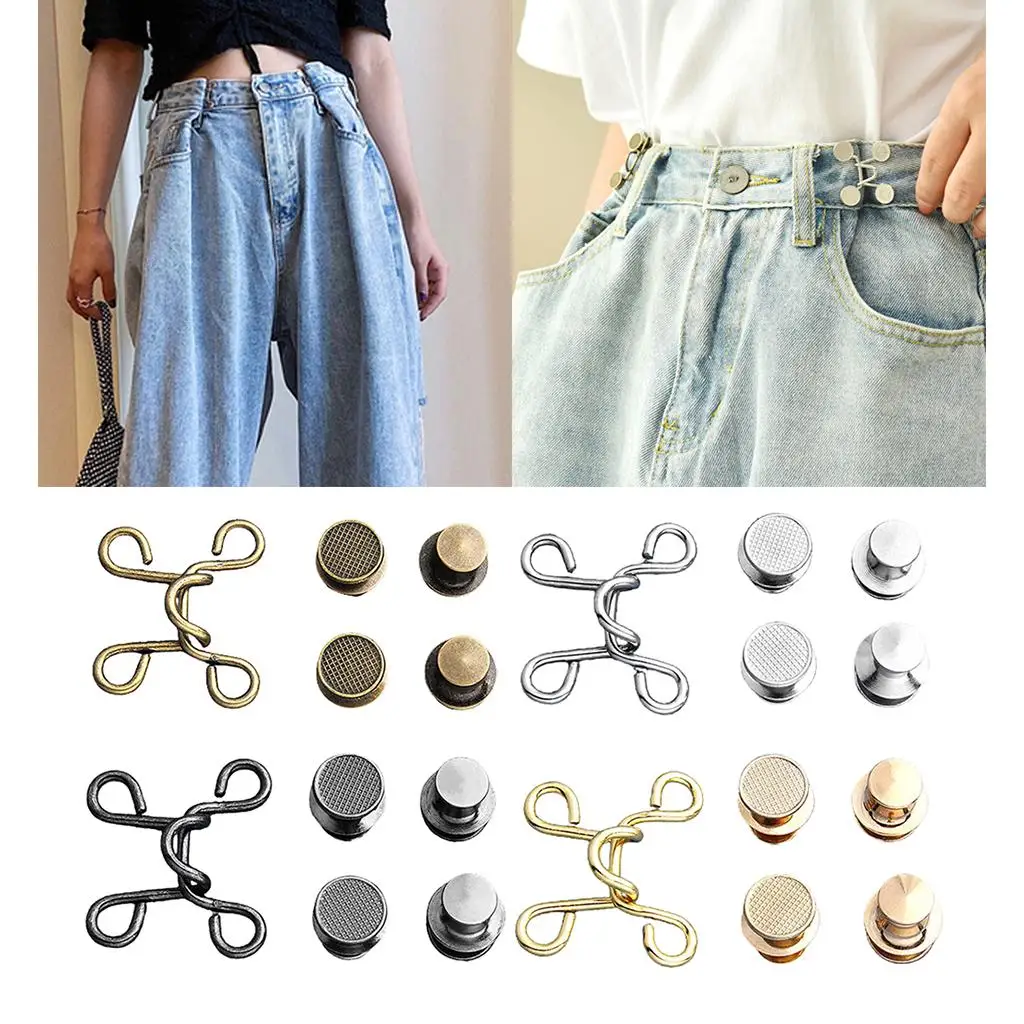 Tool Free Waist Buckle Extender Brass Button 27mm Nail Free Snap for Dress Slacks Skirts Home Use