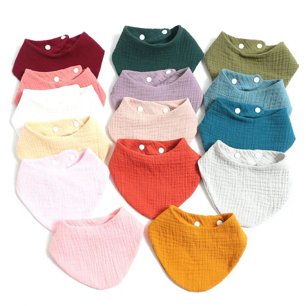 

Cotton Feeding Drool Bibs Feeding Apron Snap Button Drool Stuff Bibs Baby Muslin Bibs Burp Cloths Triangle Bibs Saliva Towel