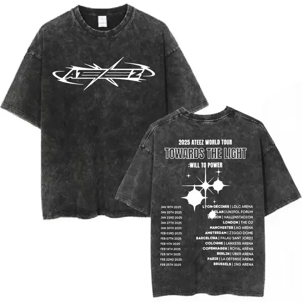 

Лето 2022, футболка Ateez World Tour High Street из чистого хлопка, женская облегающая футболка свободного покроя, удобная модная брендовая футболка с круглым вырезом
