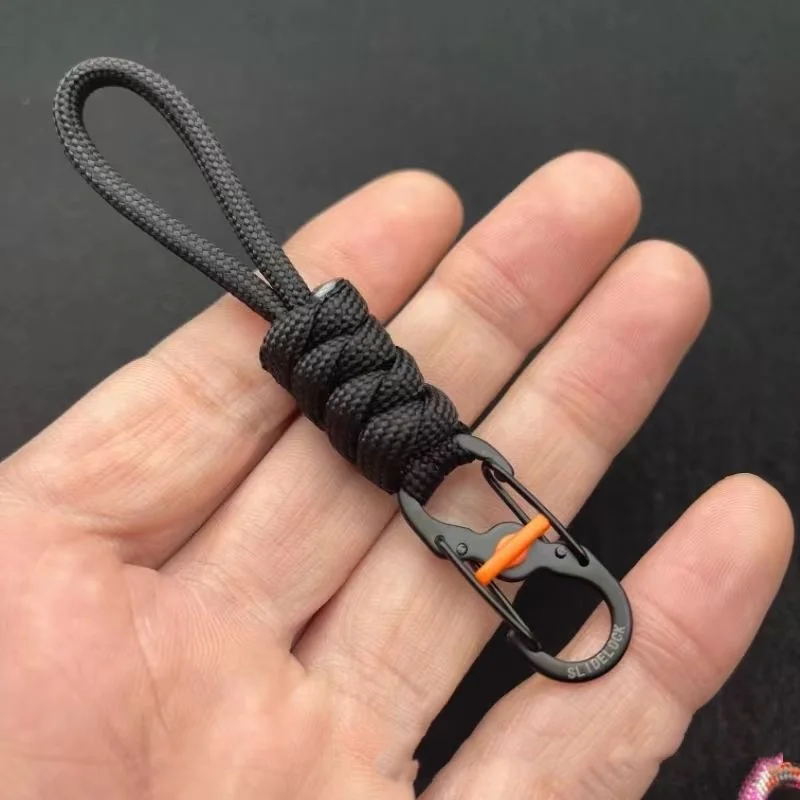 Colorful Braided Paracord Keychain,5Pcs Outdoor Keychain 10cm Length, Multi-Color Pack with Ring, Decorative Woven Rope Strap
