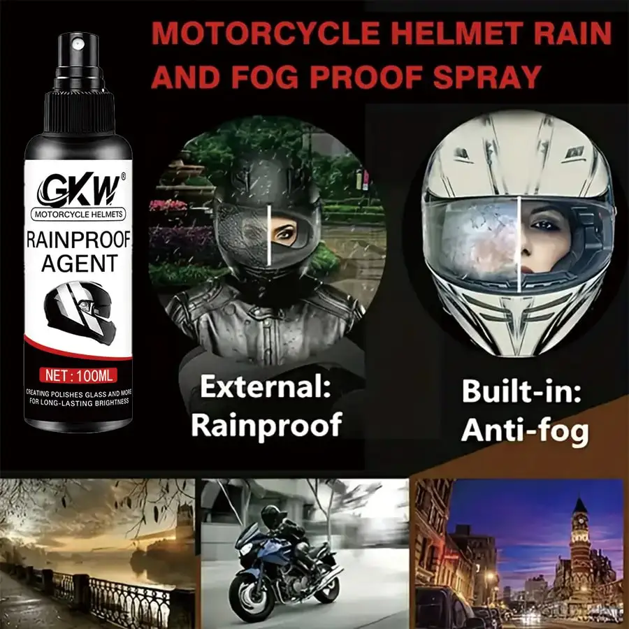 Universal Nano Helmet Anti-Fog Wax, repels water for clear rainy vision, also works on car glass in cold weather