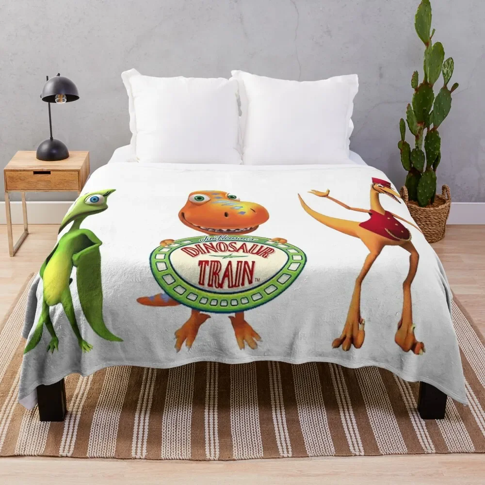 

Dinosaur Train Throw Blanket Foldable Soft Warm Blanket for Outdoor Use