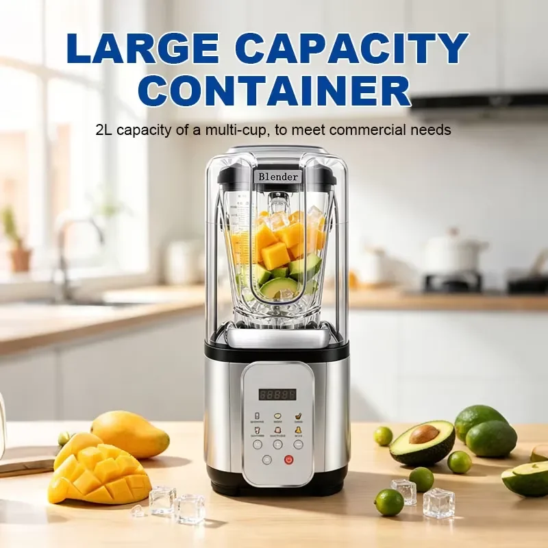 8003FB 2L High Power Heavy Duty Commercial Beverage Blender, Multifunctional Industrial Juicing Blender for Restaurants and