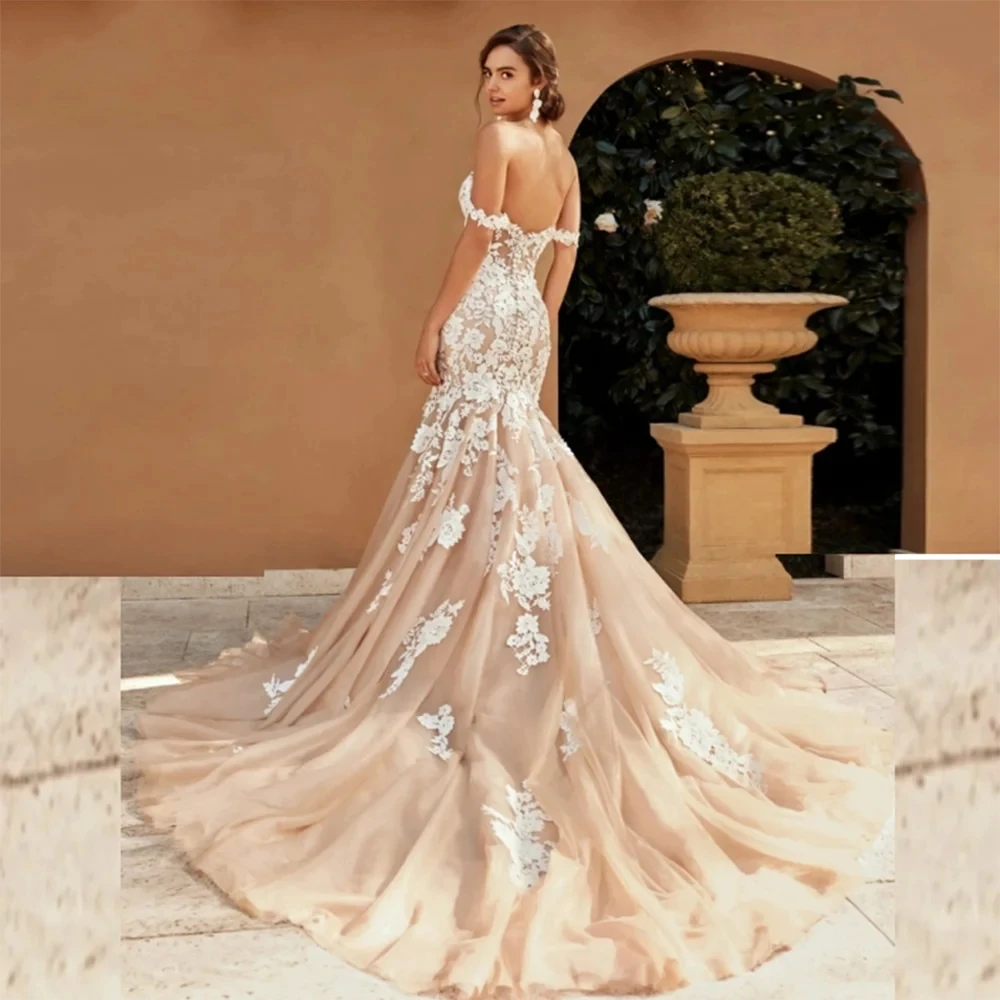 Exquisite Brautkleider für Frauen 2024 Schatz Brautkleider Spitzen applikationen Vintage Roben von der Schulter vestidos de novia