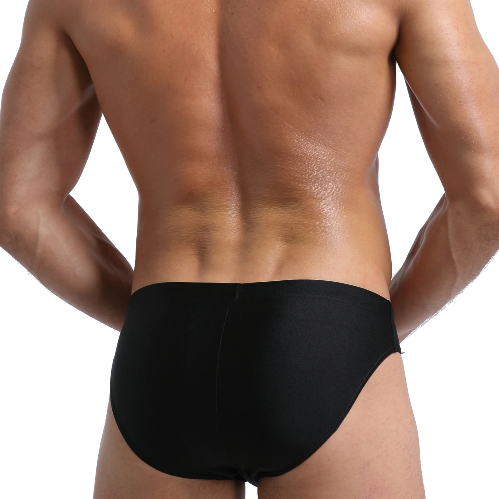 Solid Color Swimwear Mens Swim Briefs Drawstring Beachwear Breathable Bugle Pouch Bathing Shorts Male Beach Swimming Trunks