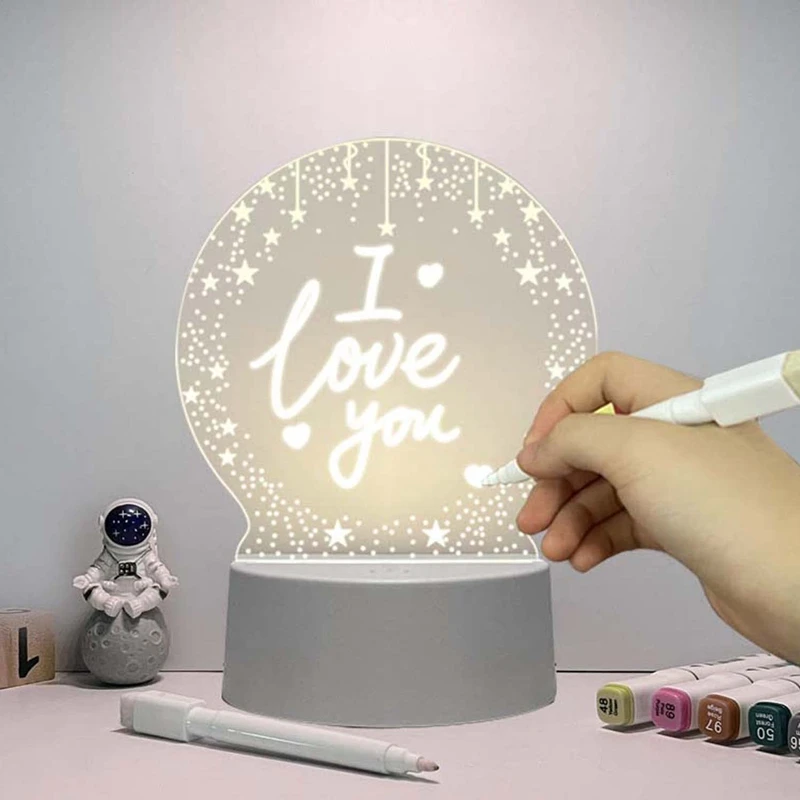 New Note Board Creative Led Night Light USB Message Board Holiday Light With Pen Gift Children Girlfriend Decoration Night Lamp