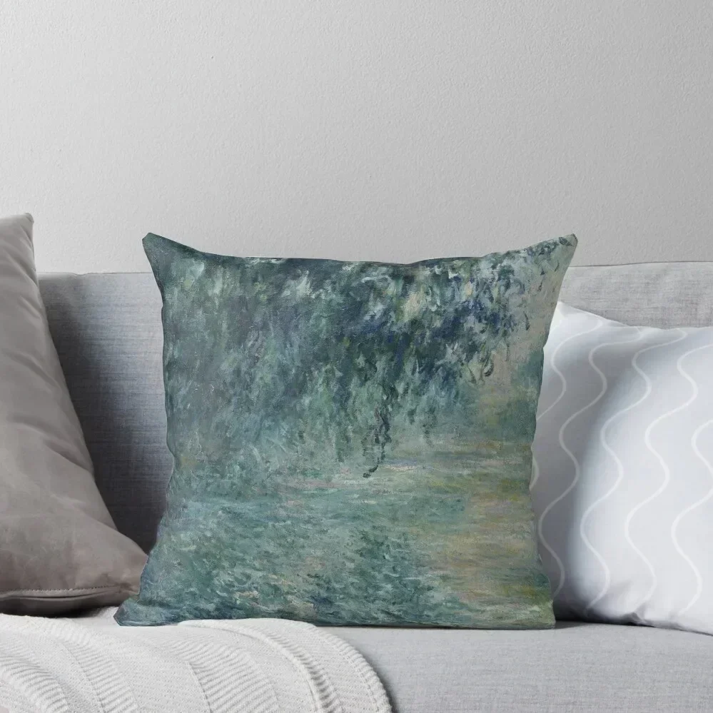 Claude Monet - Morning on the Seine Throw Pillow Sofa Covers For Living Room Elastic Cover For Sofa pillow