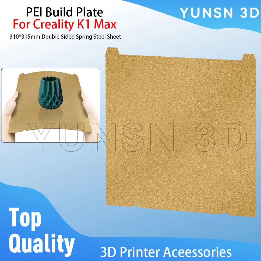 

Build Plate For Creality K1 Max 310*315MM PEI Sheet Double Sided Spring Steel Sheet Texture PEI 3D Printer Heat Bed Replace Part