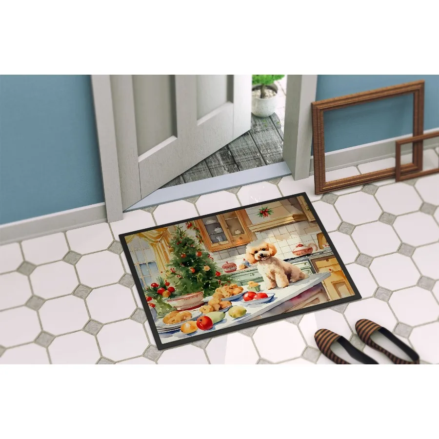 Front Mat Door Non Rugs Slip Pile Indoor X For Outdoor Entryway Low 24H 36W Doormat Christmas Washable Cookies Poodle_voghion.com