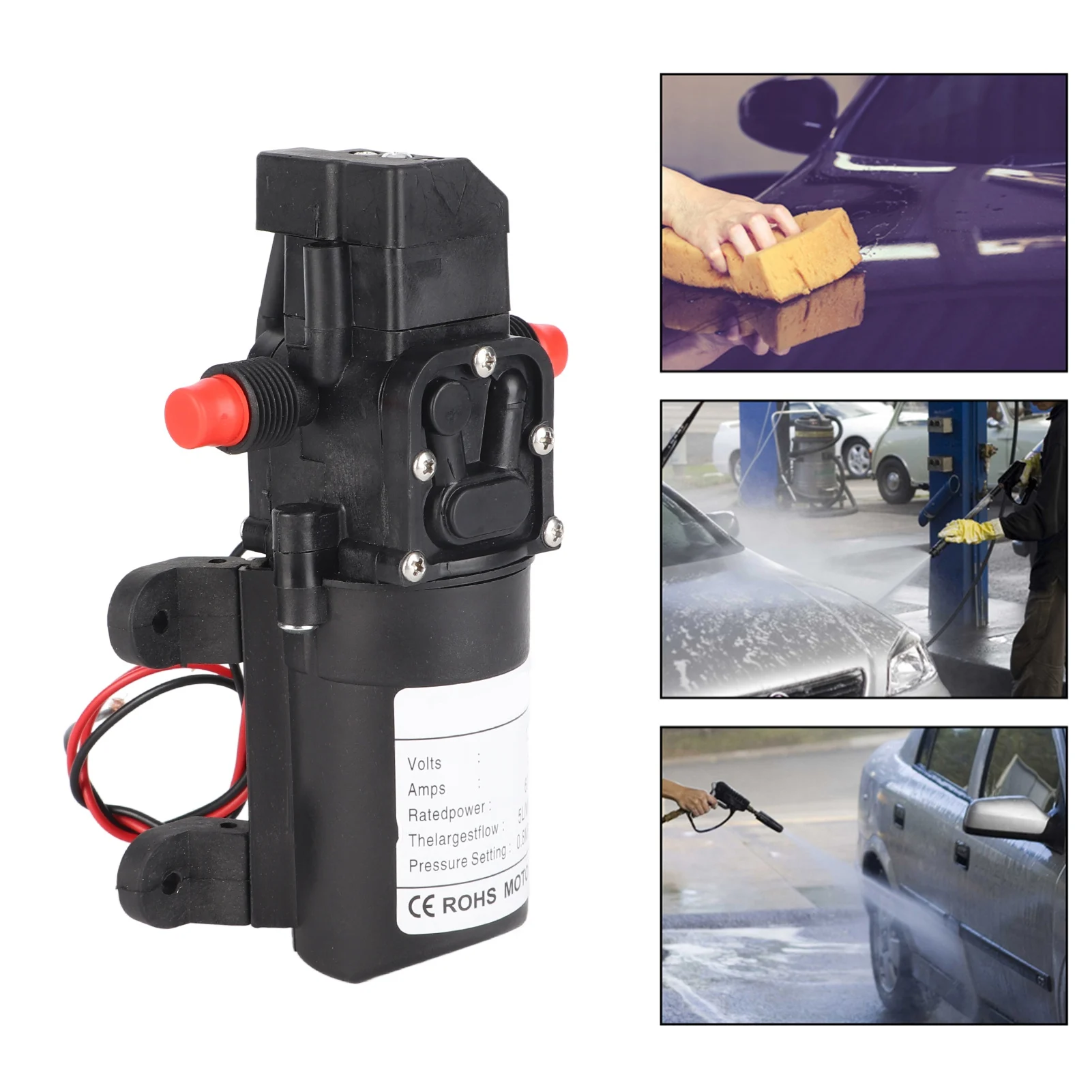 

Diaphragm Pump 12V High Pressure 116Psi Self Priming Camping Boat High Pressure