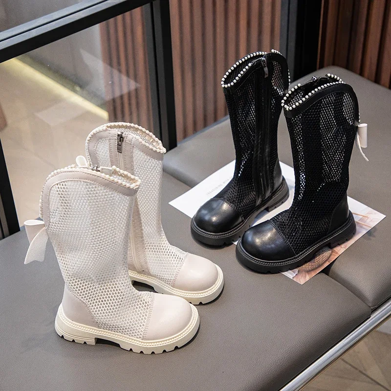 

Girls long boots Summer new girls' high boot with fleece fashion child boot warm girl shoes soft soled non slip kids shoes