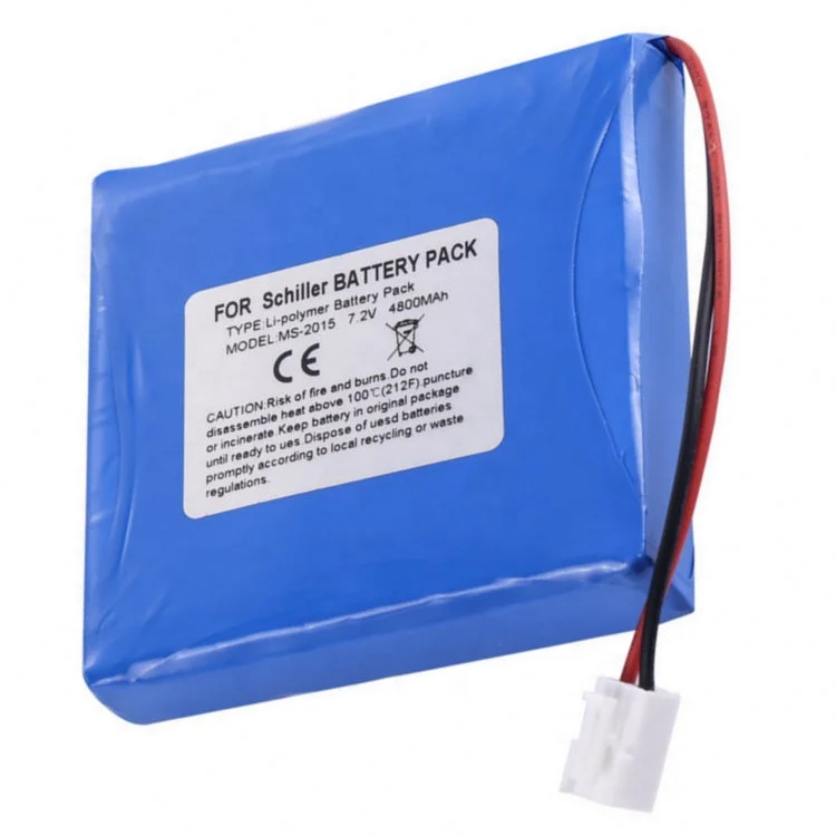 

For Schiller Cardiovit AT102+ MS-2007 MS-2010 MS-2015 Li-Polymer ba-ttery ECG China 7.4V 4800mAh 170g Blue by Lee&Jack Power