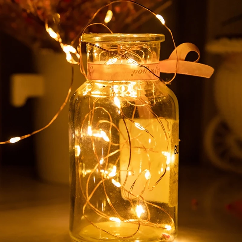 Solar Copper Wire Lamp String 8 Function To Insert Color Lights Decorative Atmosphere Lights