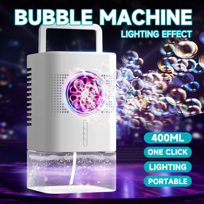 Draagbare bellenmachine van 400 ml met grote capaciteit voor buitenfeestjes, duurzaam model