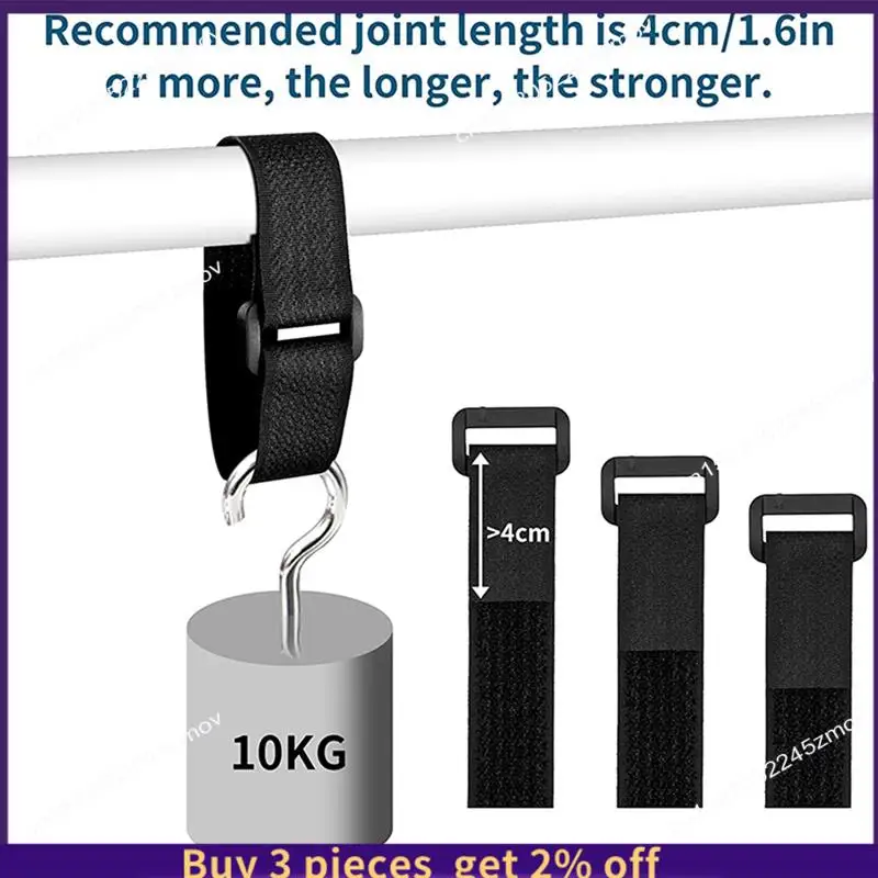 COME 5 Meters Adjustable Fastening Hook And Loop Straps Set Kit With 25 Buckles Free Cut Length Cord Straps Set