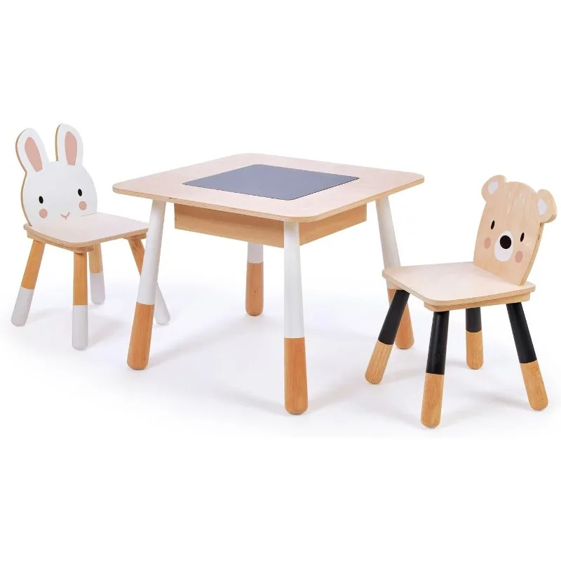 Adorable Kids Size Art Play Game Table and Chairs - Made with Premium Materials and Craftsmanship for Children 3+