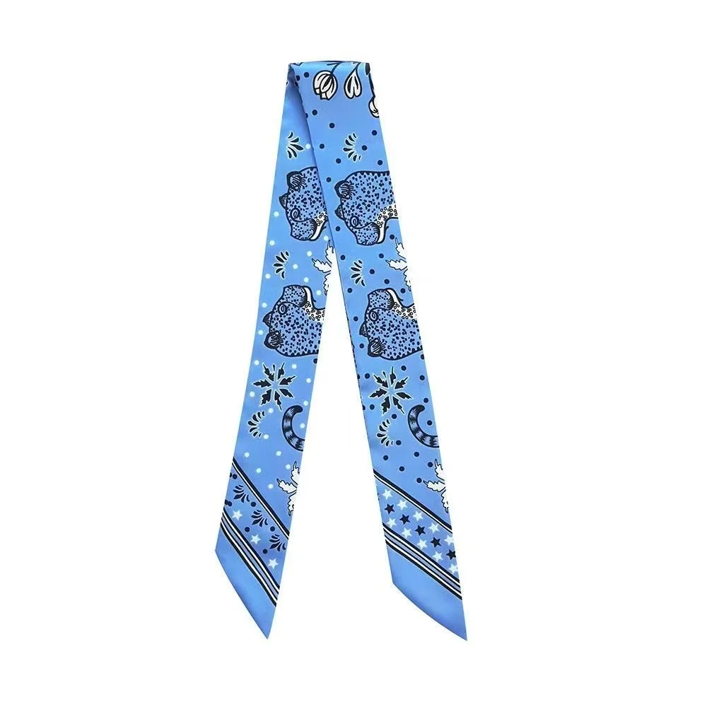 5*90 سنتيمتر الأوروبية والأمريكية الكلاسيكية ليوبارد طباعة حك وشاح حريري جديد قميص وشاح متعدد الوظائف التعادل الشعر التعادل حقيبة غاسل