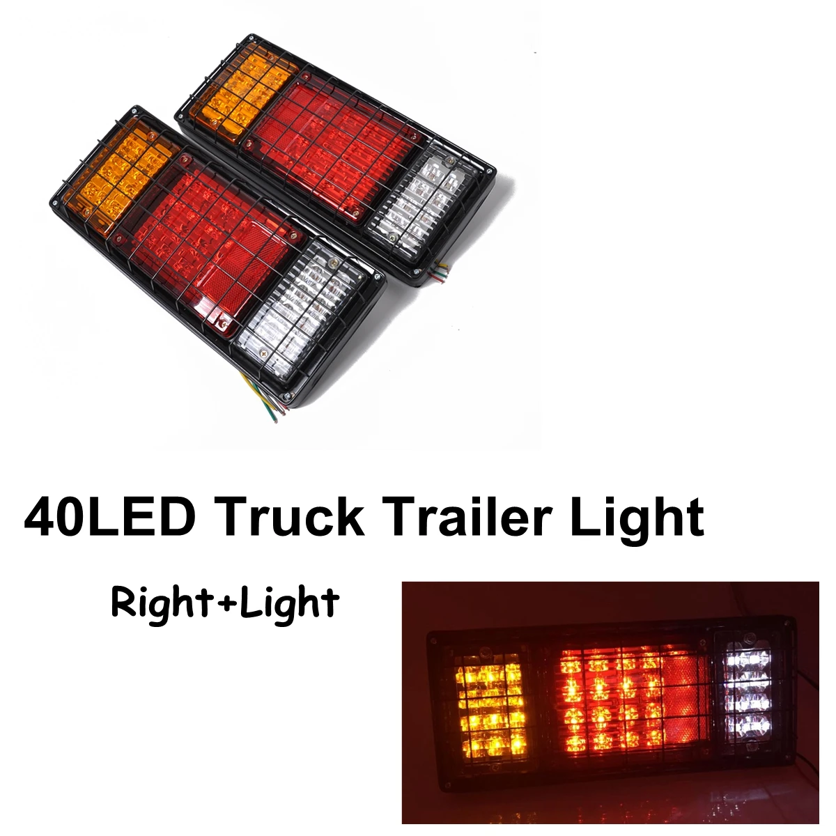 

1 Pair Of Tail Light 12v Led Truck Trailer Tail Lights Waterproof Automobile Refitting Supplies