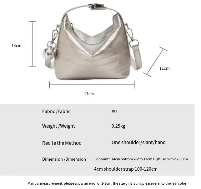 H7 Borsa a mano in argento da donna, nuova alla moda, alta bellezza, tracolla mini, borsa a secchiello popolare di quest'anno_voghion.com
