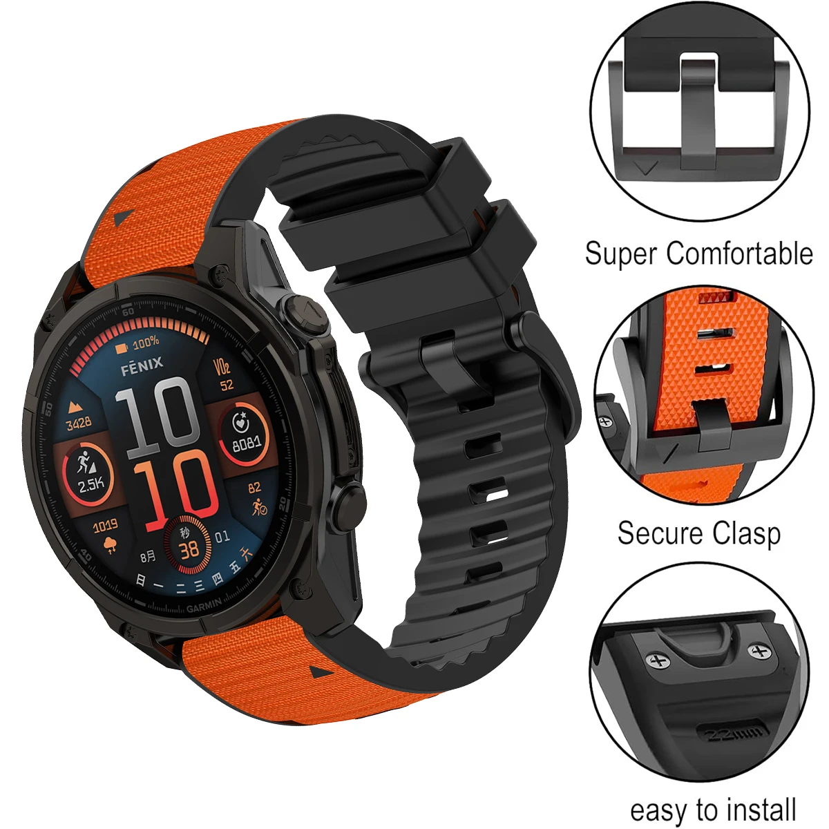 22mm 26mm Leather+Silicone Strap for Garmin Fenix 8 47mm 51mm 7 7X 6 6X 5 5X Plus Enduro 3 Tactix 9 Forerunner 965 955 970 Band