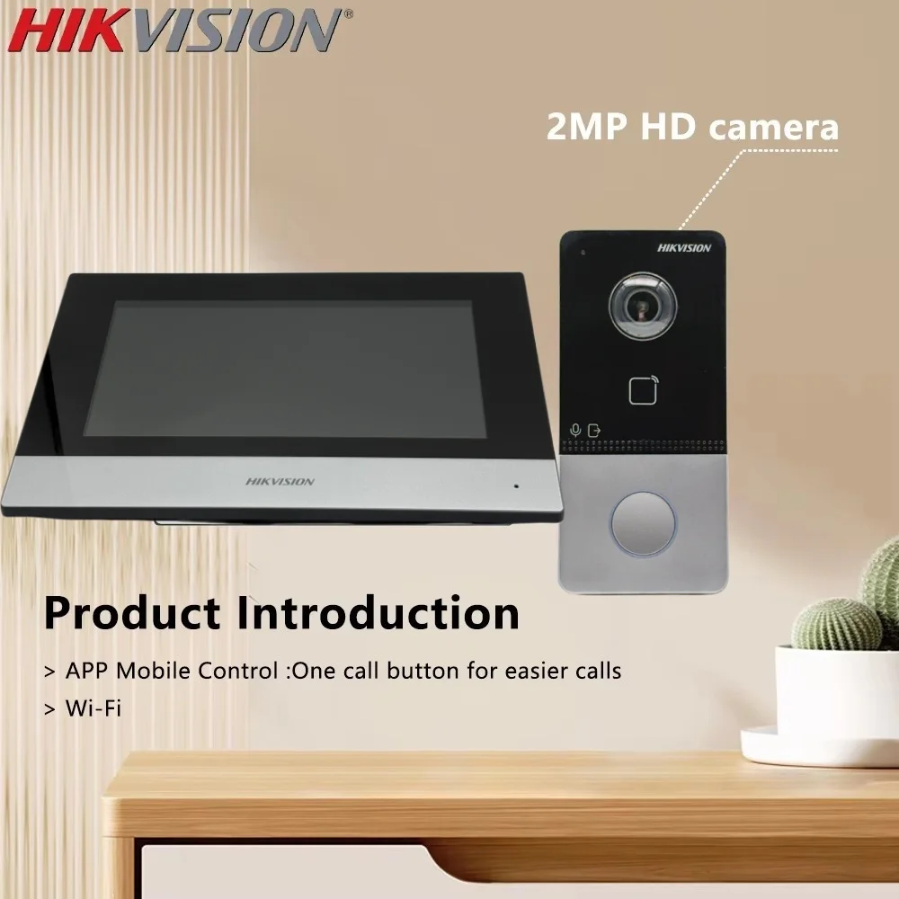 Hikvision DS-KIS603-P(C) Kit videocitofono Microfono incorporato DS-KV6113-WPE1(C) Campanello DS-KH6320-WTE1 Poe Door Station Monitor WIFI