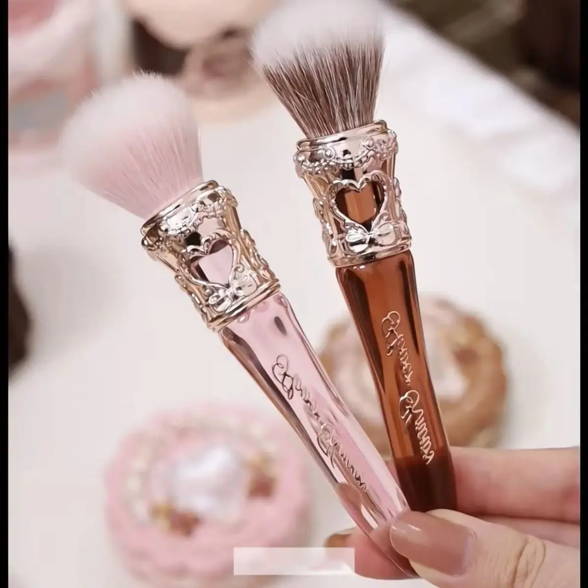 Flower Knows Sweetie Bear Collection round Blush Brush Soft Gentle Application Makeup Tool