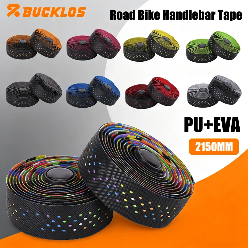 

BUCKLOS PU+EVA Bike Handlebar Tape Anti-Slip Road Bike Handlebar Belt 1Pair Breathable Bicycle Tapes Winding Cycling Handle Wrap