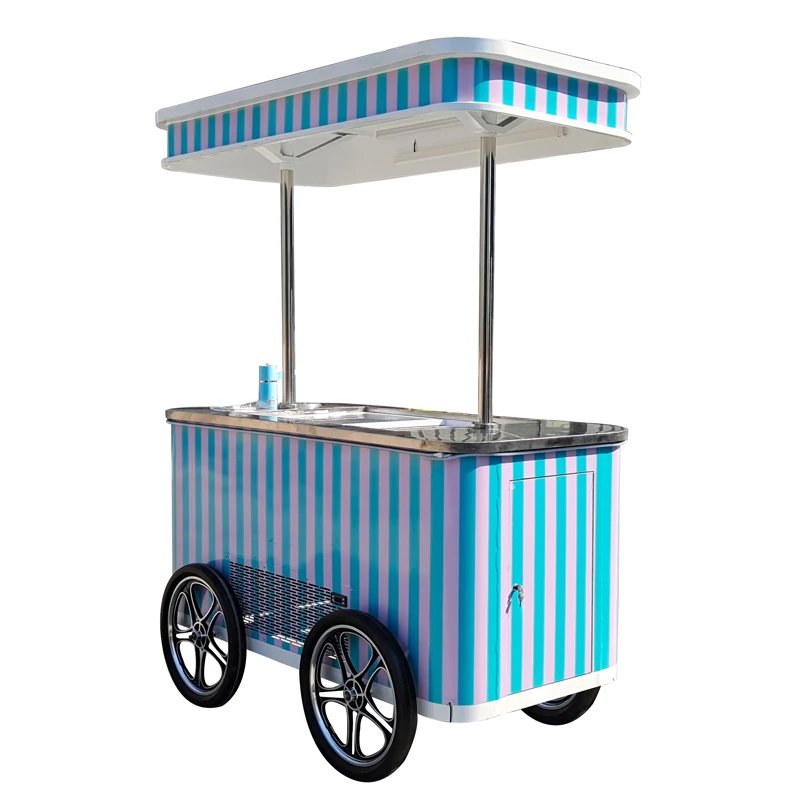 Summer Street Application Gelato Cart Italian Ice Cream Popsicle Cart With Europe standard