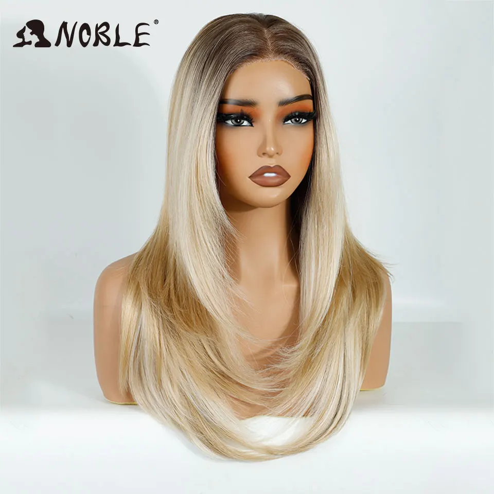 نوبل الاصطناعية الدانتيل الجبهة الباروكات للنساء 13x3 مستقيم الدانتيل الباروكة قبل قطعها الطبقات شعر مستعار أومبير شقراء براون الأبيض شعر مستعار تأثيري