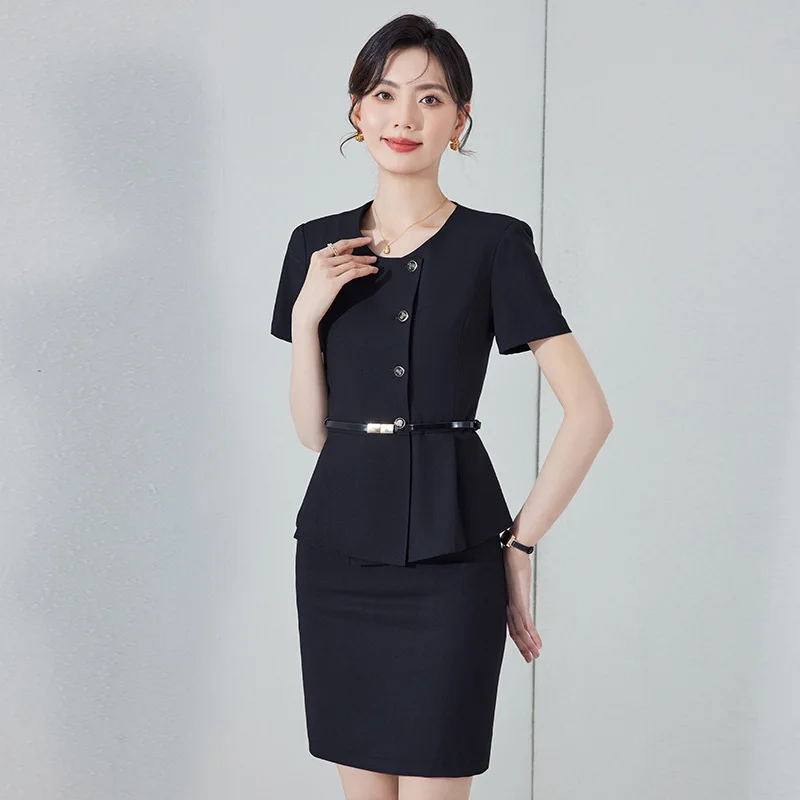 Summer New Professional Small Suit Coat Female Suit Jewelry Shop Gold Shop Overalls High-End Temperament Formal Wear