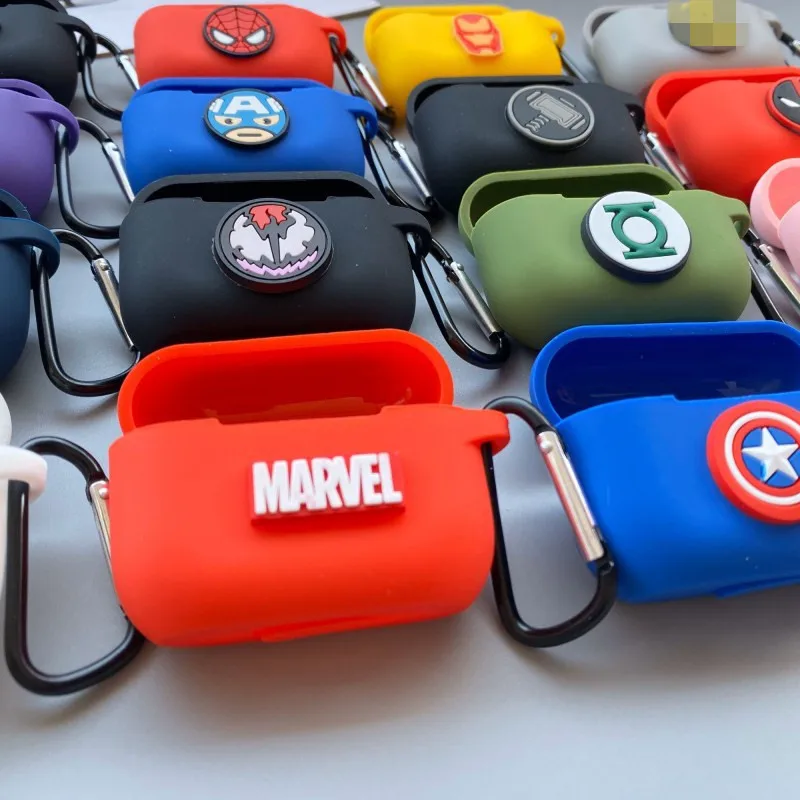 Étui Airpods Pro 3 en Silicone, boîtier de protection pour écouteurs Bluetooth, design de dessin animé Marvel Avengers