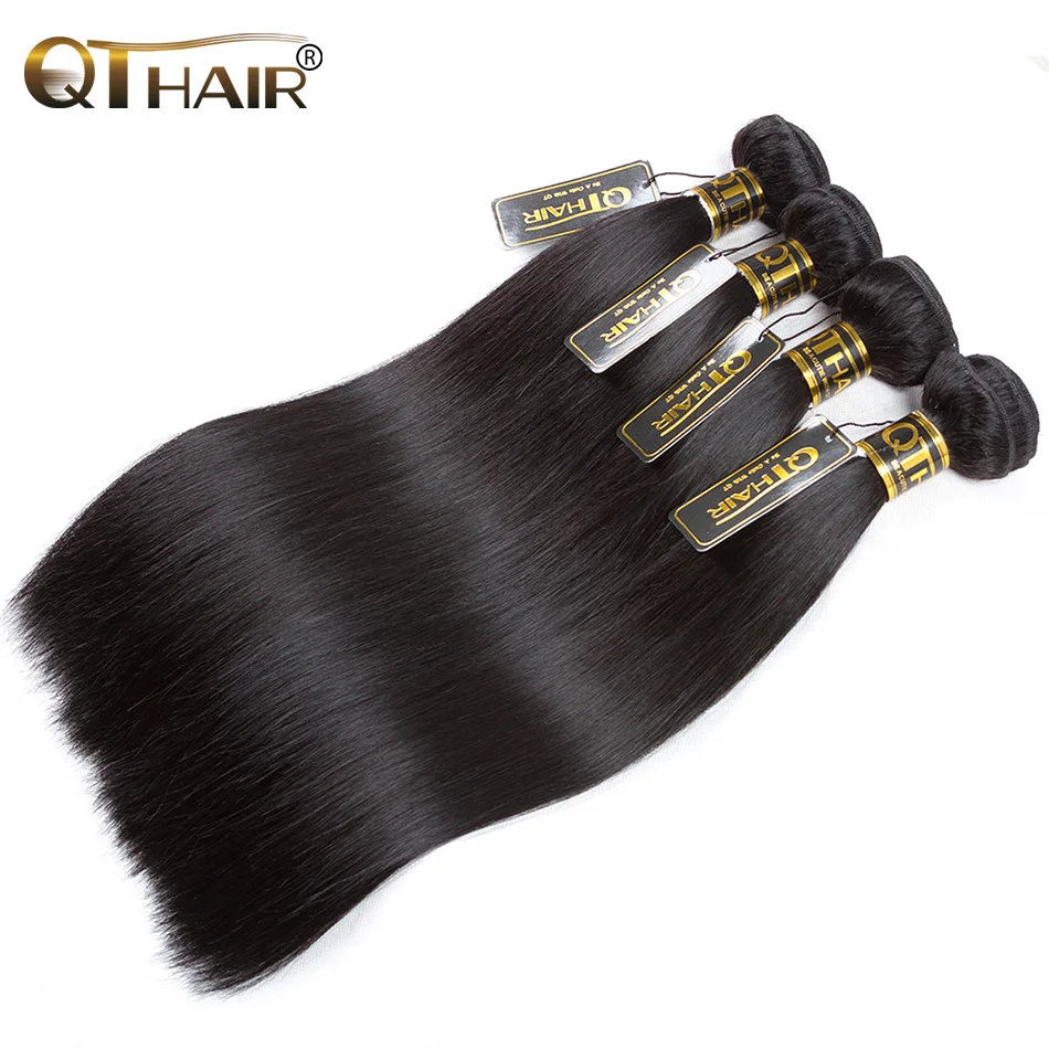 Mechones de pelo liso de hueso peruano, extensiones de cabello humano 100% de Color Natural, tejido Remy liso de 8-32 pulgadas, 1/3/4 mechones