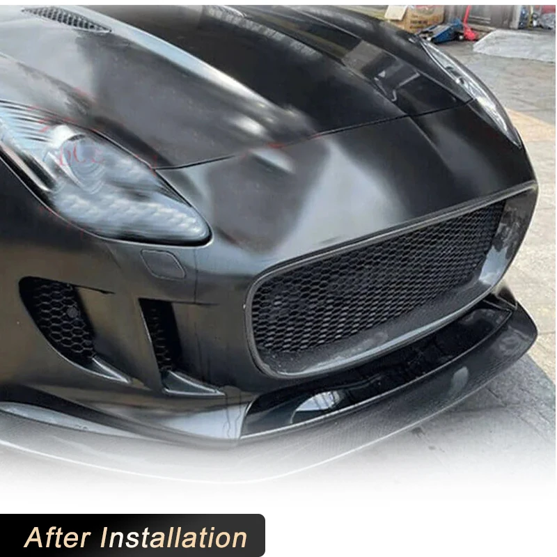 Car Front Bumper Mesh Grille Carbon Fiber For Jaguar F-TYPE R S Coupe 2-Door 2013-2016 Auto Front Grill External Air Vents Cover