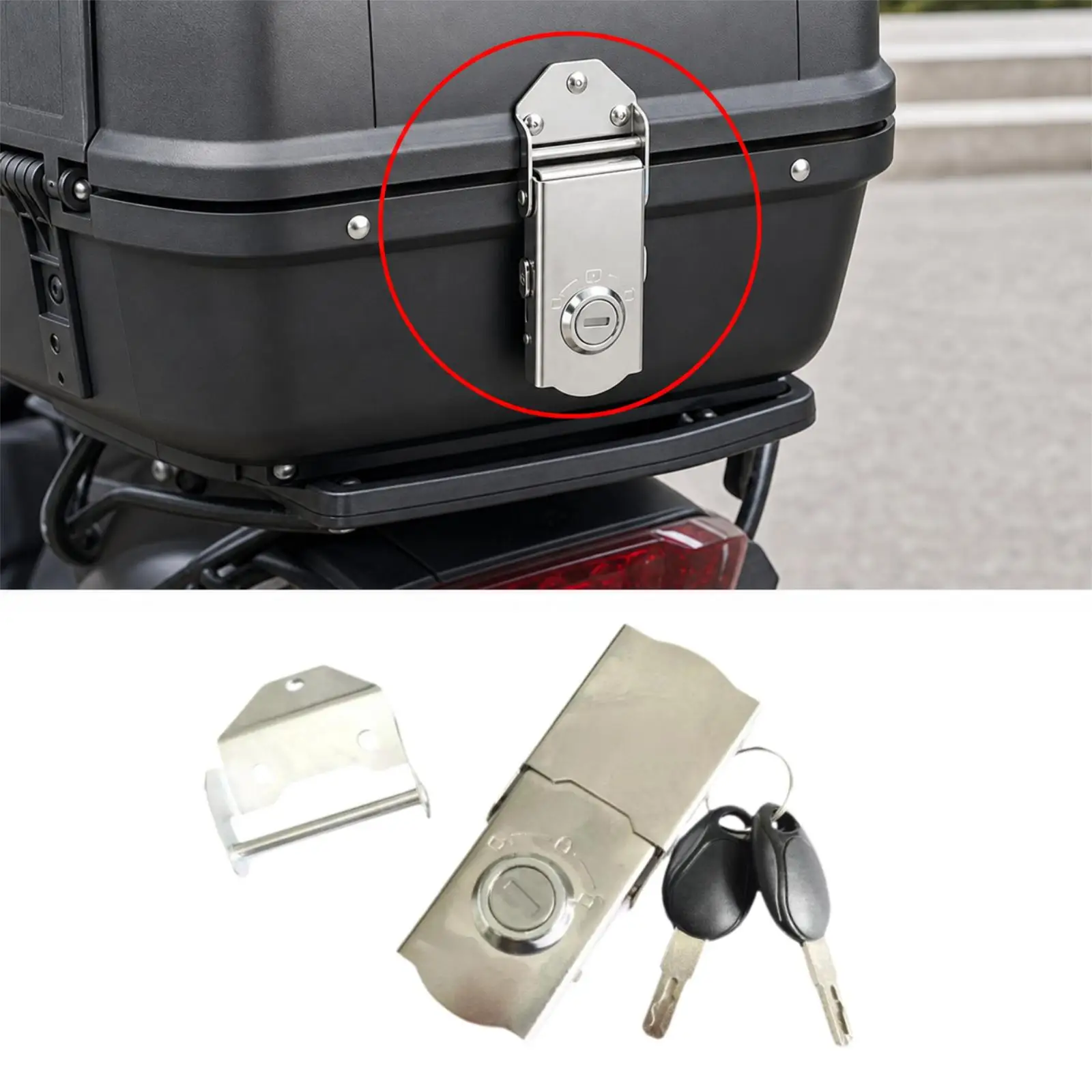 Motorcycle Rear Trunk Lock Maintenance Metal Anti Theft for Motorcycles