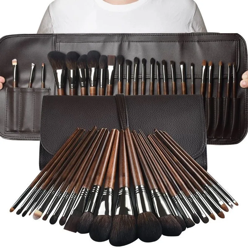 26Pcs Professional Makeup Brushes Set, Animal Hair Foundation Eyeshadow Blending Blush Powder Brushes, Cosmetic Tools Kit