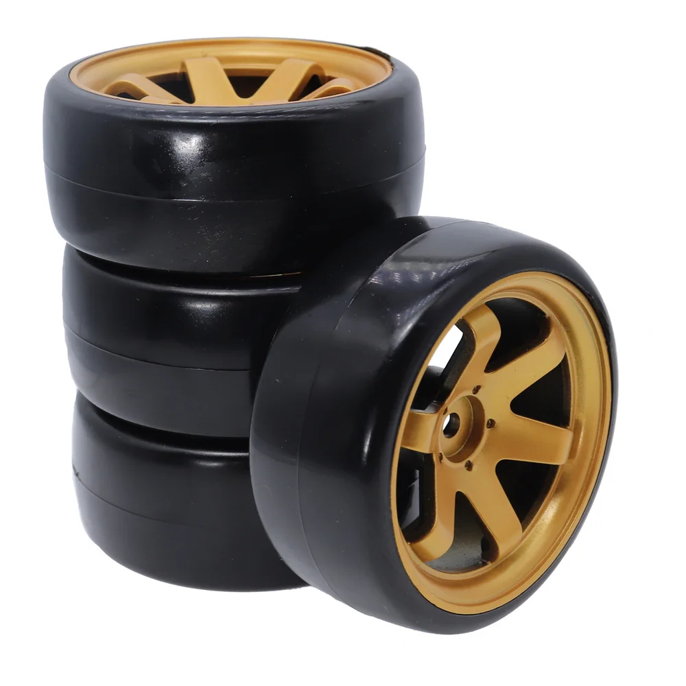 4PCS 1/10 Drift On Road Car Tires Wheels Hub Rim 60mm for 1:10 RC HSP HPI Sakura TT01 Tamiya  Drifting Car Accessories