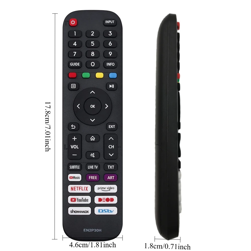 Control Remoto de Repuesto EN2P30H - Control Remoto de TV WINFLIKE de Repuesto para Hisense TV 50A7500F 65A7300F EN2G30H