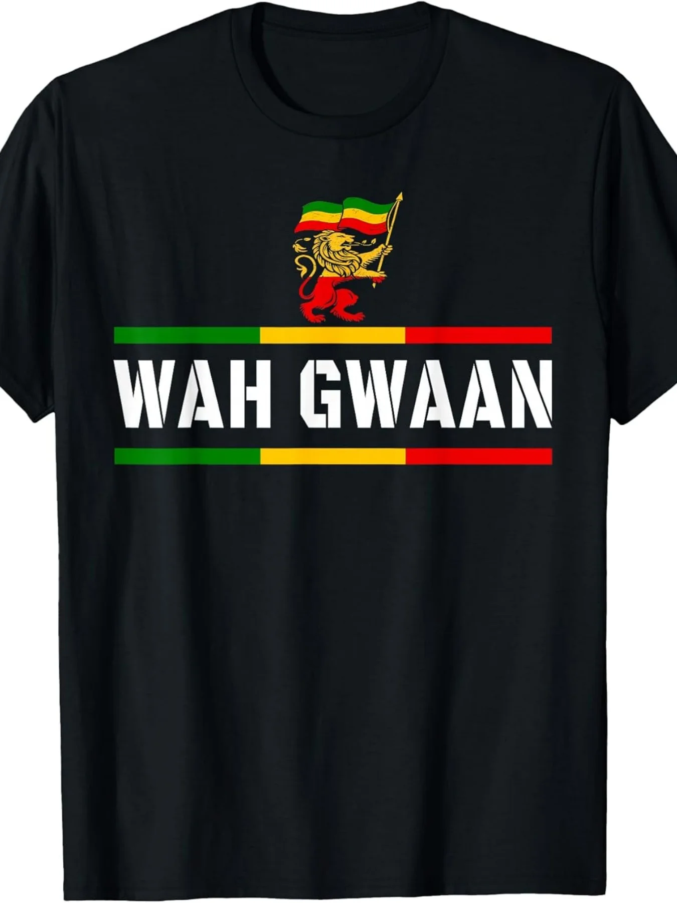 Wah Gwaan Jamaican Rasta African Cult Roots Jamaican Rasta Reggae T-Shirt Unisex Style, Summer 2025, Short Sleeve, Printed, Pure, Round Neck, Slightly Stretchy, Regular Fit, Retro Style, Graphic Design.