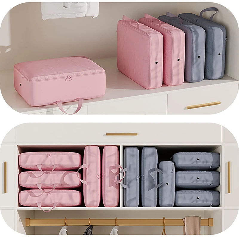 Compression Packing Cube Wardrobe Drawer Puffer Jacket Storage Foldable Luggage Suitcase Organizer Compressed Travel Clothes Bag