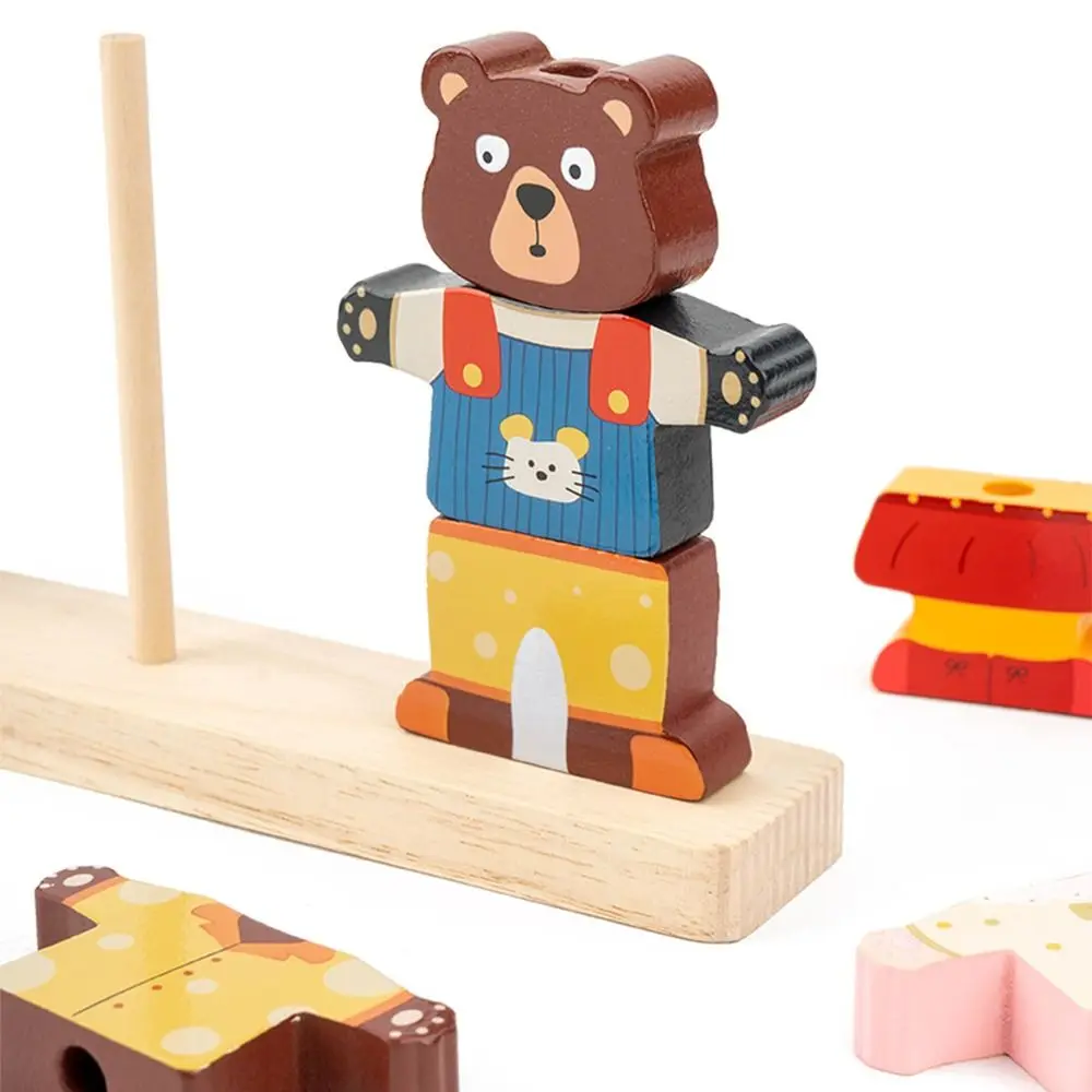 창의적인 어린이 색상 분류 장난감 곰 모양의 다채로운 몬테소리 교육 장난감 드레스업 블록 인터랙티브