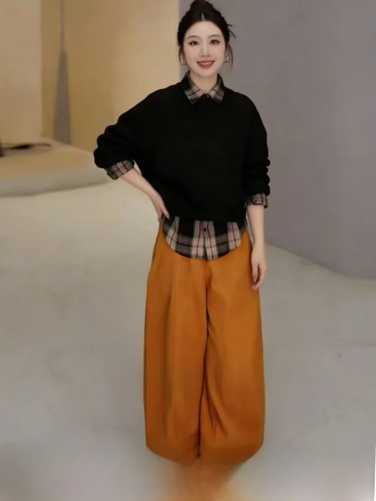 

Женские брюки Tagkita с начесом, широкие, прямого кроя, с высокой талией, для повседневной носки, удобные и теплые